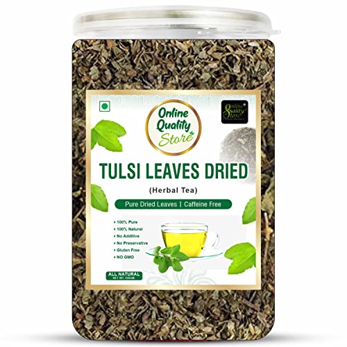 Online Quality Store Tulsi Tea 100g Dried Leaves Herbal Green Tea Helps with Stress and Anxiety - Image 1