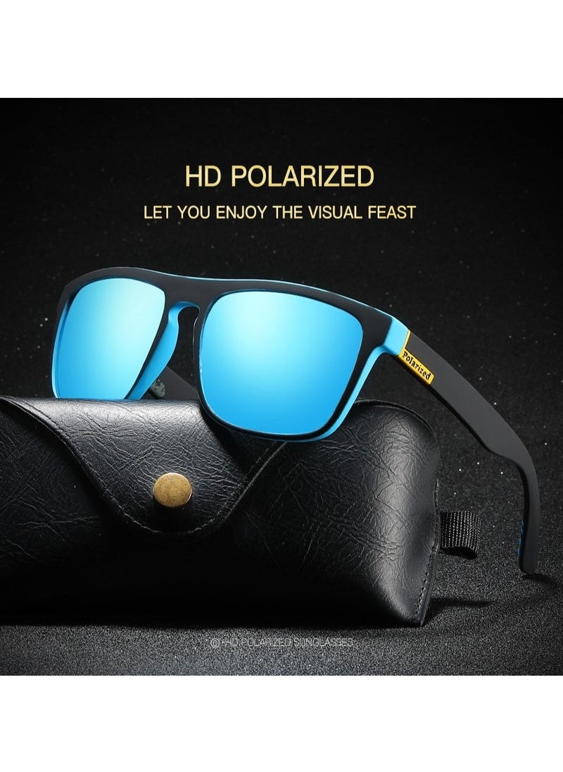 Ucanbe - Classic Vintage Large Square Frame Polarized Sunglasses, Ideal Choice for Gifts （red film） - Image 1