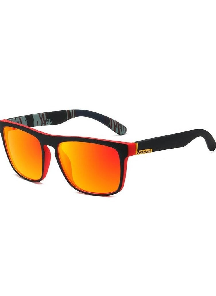 Ucanbe - Classic Vintage Large Square Frame Polarized Sunglasses, Ideal Choice for Gifts （red film） - Image 1