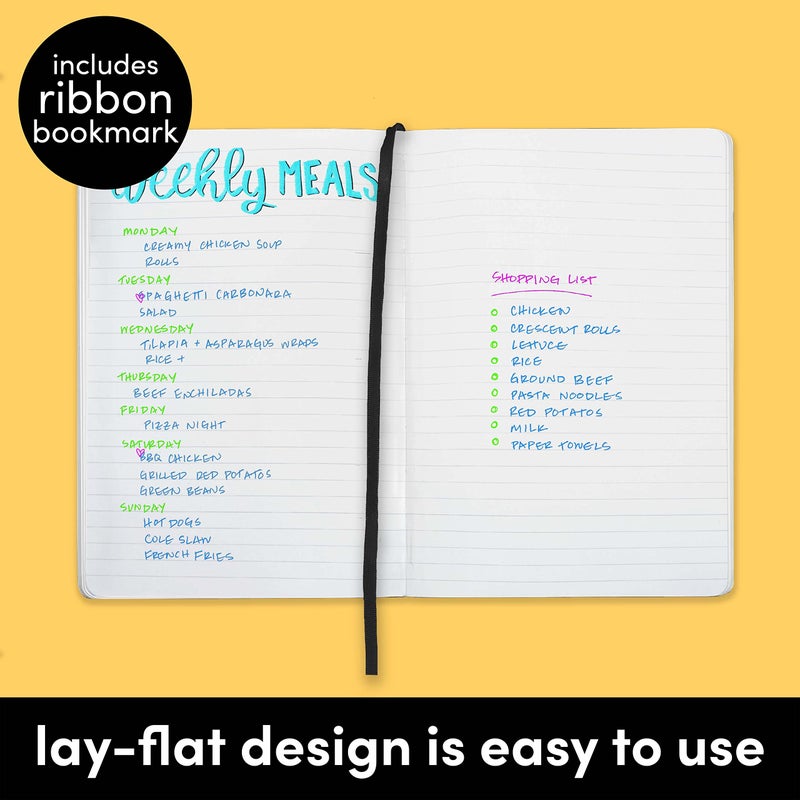 PAPERAGE Lined Journal Notebook, (Yellow), 160 Pages, Medium 5.6 in x 8 in - 100 GSM Thick Paper â€“ Hardcover Journaling Notebook for Work, School & Note Taking - Image 3