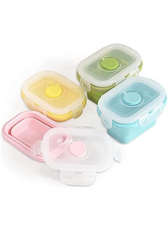 HOOKOR Collapsible Silicone Food Storage Containers with Clip-on Airtight Lids - Set of 4: Space-Saving, Microwave/Fridge/Dishwasher Safe  - Image 1