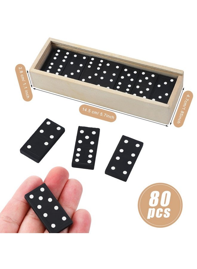 هونغداو مجموعة مكونة من 24 قطعة من قطع الدومينو الصغيرة، مجموعة مكونة من 6 قطع دومينو خشبية مصغرة كلاسيكية، ألعاب لوحية، هدايا حفلات، صندوق سفر، ألعاب تعليمية للكبار مع حقيبة خشبية بنية اللون - Image 3