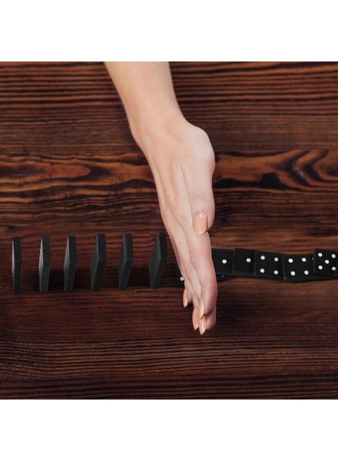 هونغداو مجموعة مكونة من 24 قطعة من قطع الدومينو الصغيرة، مجموعة مكونة من 6 قطع دومينو خشبية مصغرة كلاسيكية، ألعاب لوحية، هدايا حفلات، صندوق سفر، ألعاب تعليمية للكبار مع حقيبة خشبية بنية اللون - Image 5