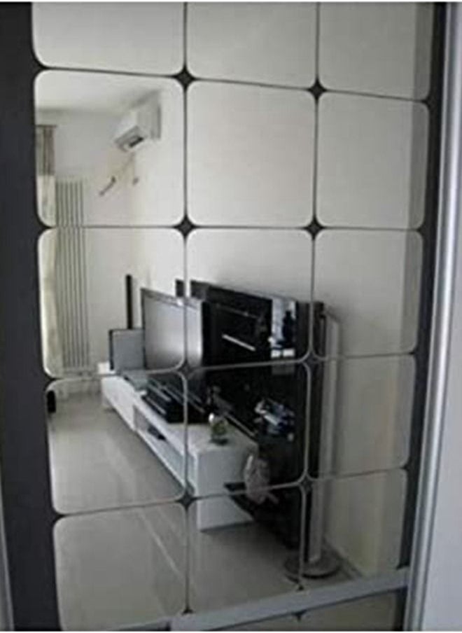 Cool Baby Mirror Wall Sticker, 15 cm x 6 Piece, Silver  - Image 1
