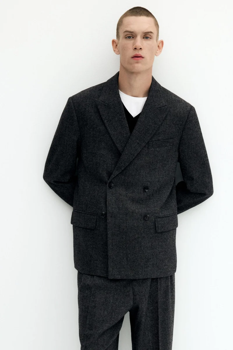 H&M  Relaxed Fit Double-breasted jacket for Men | Best Price UAE