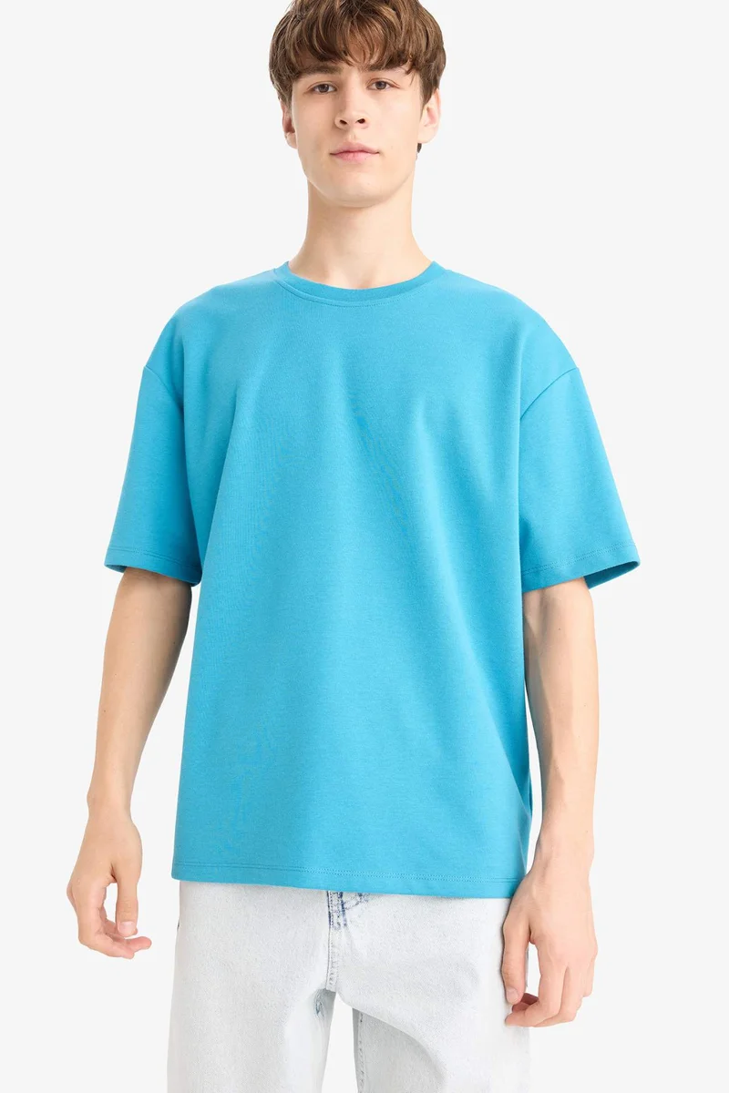 ديفاكتو Oversize Crew Neck Short Sleeve T-Shirt