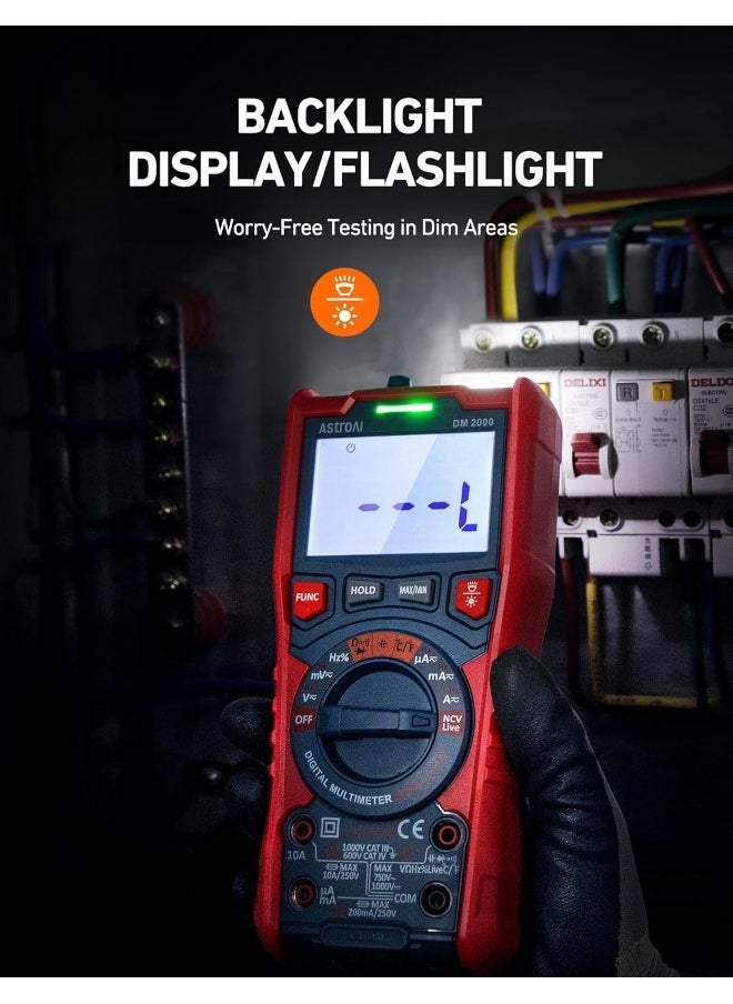 Digital Multimeter Tester TRMS 20000 Counts with Higher Resolution Auto-Ranging Voltmeter