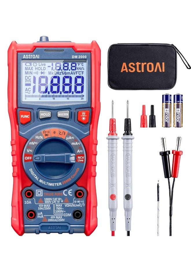 Digital Multimeter Tester TRMS 20000 Counts with Higher Resolution Auto-Ranging Voltmeter