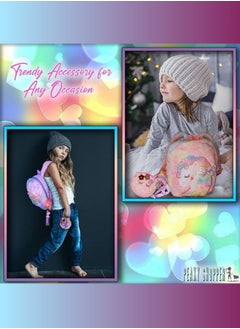 PEAKY KIDS PEAKY KIDS Unicorn Cute School Bags for Girls Backpack, 3D Rainbow Color Cute Plush Girls Bag with Fuzzy Notebook & Pom-Pom Pen, Stickers & Tattoos, Stylish Unicorn Bag School for Kids Bags Girls  - Image 5