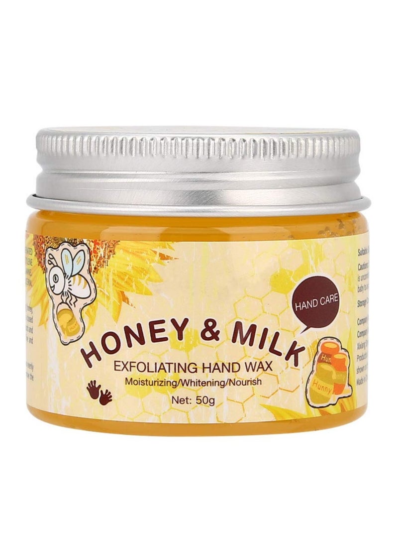 HURRISE - 50G Hand Moisturizing Mask, Milk Honey Exfoliating Moisturizing Lightening Hand Care Mask For Dry Cracked Hands Repair Of Rough Kkin For Women And Men - Image 1