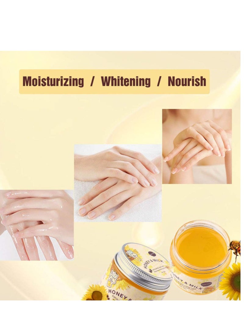 HURRISE - 50G Hand Moisturizing Mask, Milk Honey Exfoliating Moisturizing Lightening Hand Care Mask For Dry Cracked Hands Repair Of Rough Kkin For Women And Men - Image 1