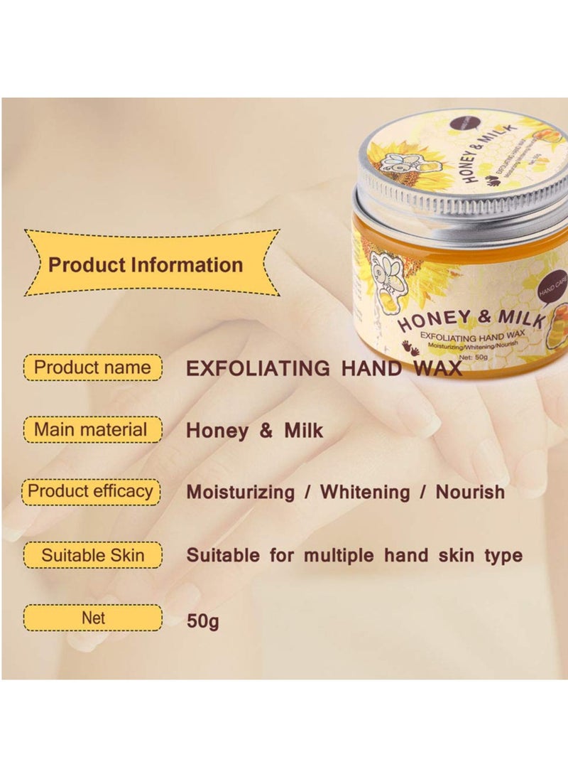 HURRISE - 50G Hand Moisturizing Mask, Milk Honey Exfoliating Moisturizing Lightening Hand Care Mask For Dry Cracked Hands Repair Of Rough Kkin For Women And Men - Image 1