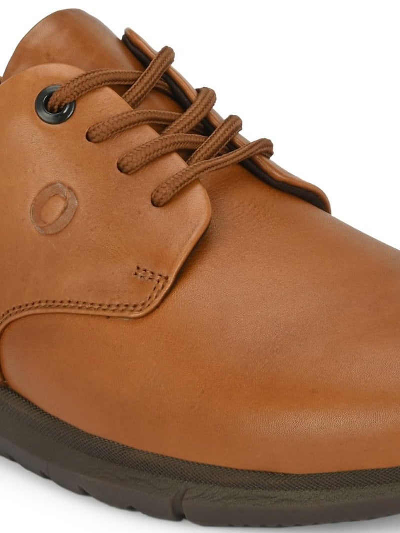 egoss Genuine Leather Sneaker Casual Shoes for Men (Tan-9)-ES-26 - Image 5