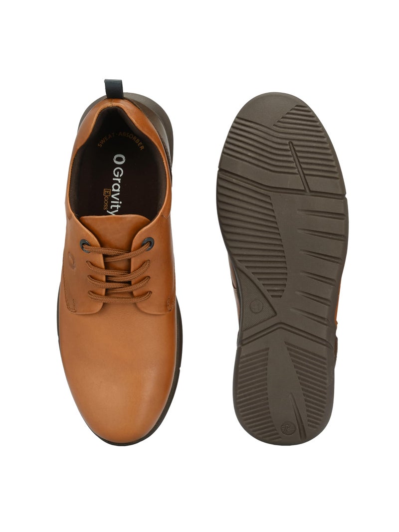 egoss Genuine Leather Sneaker Casual Shoes for Men (Tan-9)-ES-26 - Image 4