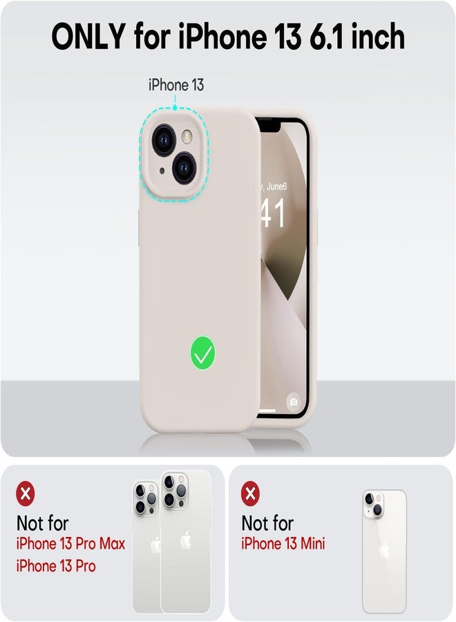 Vooii Compatible with iPhone 13 Case, Liquid Silicone Upgrade [Camera Protection] [Soft Anti-Scratch Microfiber Lining] Shockproof Phone Case for iPhone 13 6.1 inch - Stone - Image 5