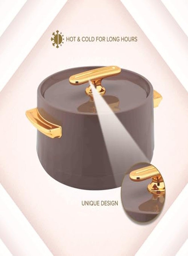 WARMEO طاجن وارميو بيرل دائري الشكل من الفولاذ المقاوم للصدأ، عبوة من قطعة واحدة (1400 مل، لون الشوكولاتة المثلجة) خالٍ من مادة BPA | عزل حراري متطور من البولي يوريثان | يحافظ على الطعام ساخنًا وطازجًا لساعات طويلة | مناسب لتحضير الشاباتي، والروتي، والبرياني، وغيرها - Image 4