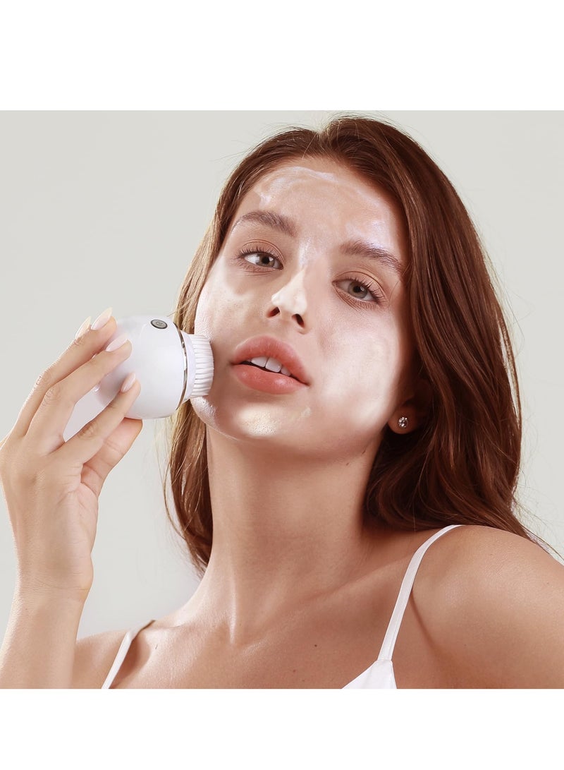 Excefore Vibrating Facial Cleansing Brush,Sonic Vibration with 3 Intensity Levels, for Deep Cleansing and Exfoliation, Waterproof, Smart Timer, With 3 Brushing Heads, Wireless Rechargeable - Image 4