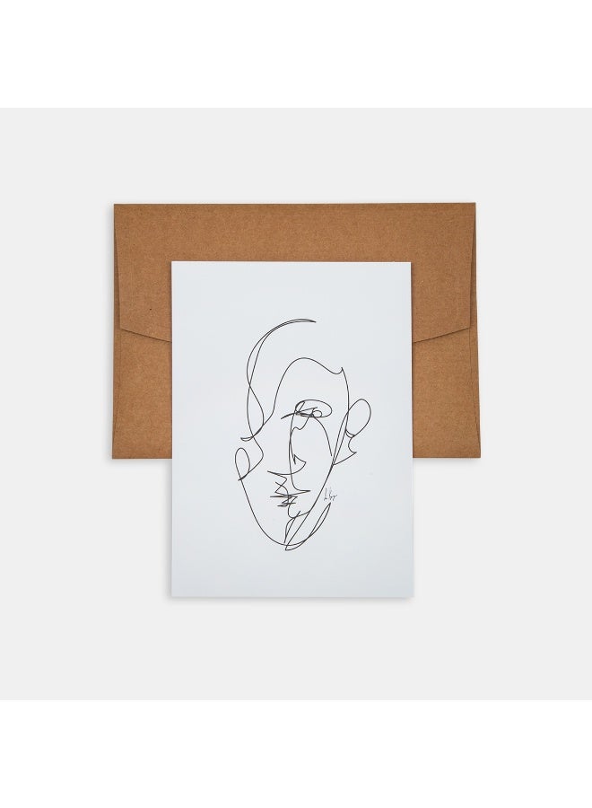 PK Design Mini Poster Line Drawings Man 2 - Image 1