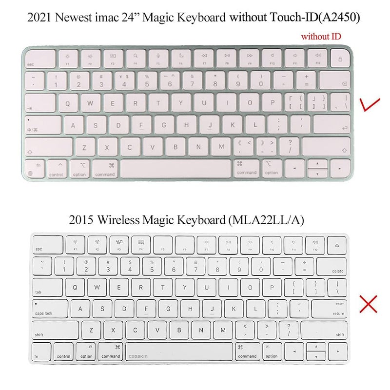 COOSKIN Keyboard Cover Protector for Apple iMac Magic Keyboard Without Touch ID A2450 A3203 Keyboard Skin - Image 2