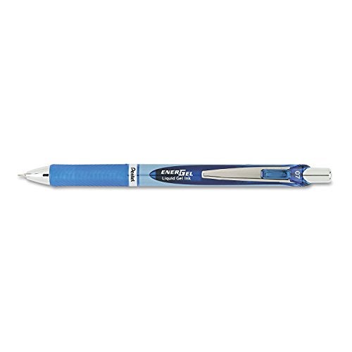 Pentel BLN77C EnerGel RTX Retractable Liquid Gel Pen, .7mm, Needle, Black/Gray Brl, Blue Ink - Image 1