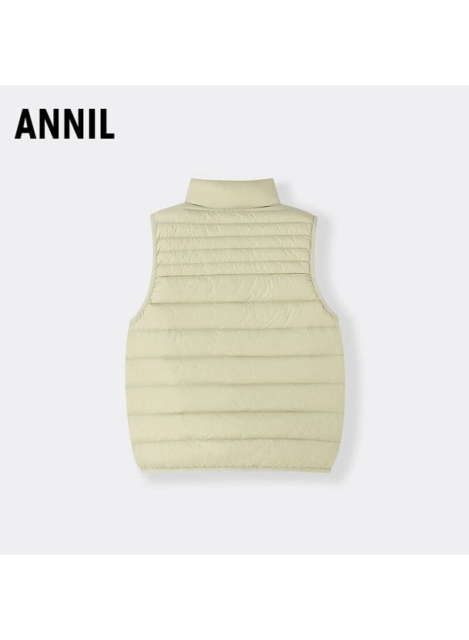Annil Kids Boys And Girls Short Down Vest Winter New Snow Willow Green 150cm