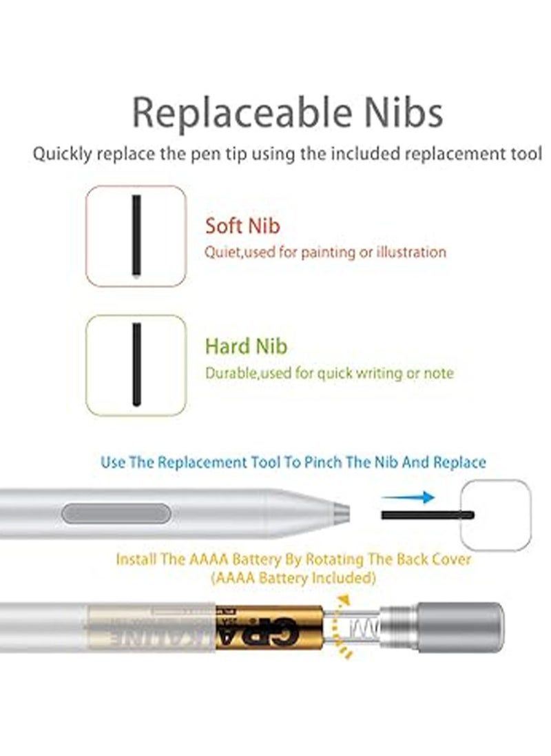 Surface Pen Compatible with Microsoft Surface with 4096 Pressure for Surface Pro 7/6/5/4/3, Surface Laptop, Surface Book, Surface Go HP Pavilion Windows Ink Pen Palm Rejection Tilt Shadow