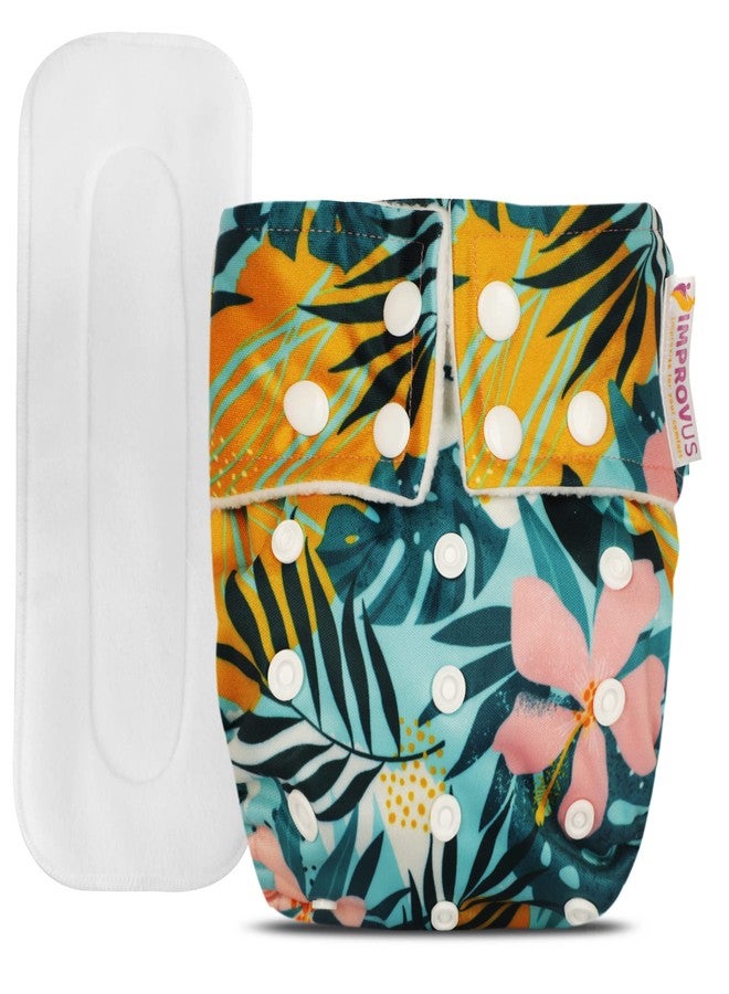 IMPROVUS Free Size Washable & Reusable Cloth Diaper With 1 Dry Feel Absorbent Soaker Pad (3Months- 3Years) (Multicolor) - Image 1