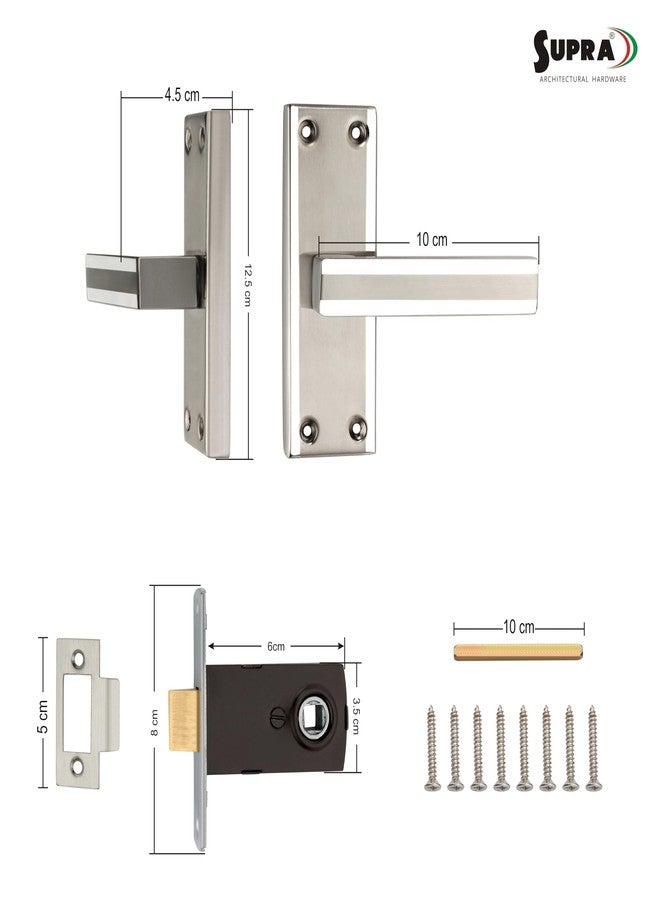 SUPRA Ultra Strong Bathroom Door Latch for Residential & Commercial Spaces I S130 Two Tone 125mm Latch Stainless Steel Handle Set for Bathroom Door (Stainless Steel Finish) - Image 3