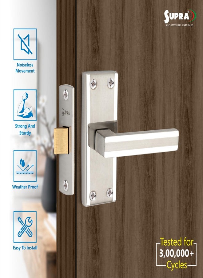 SUPRA Ultra Strong Bathroom Door Latch for Residential & Commercial Spaces I S130 Two Tone 125mm Latch Stainless Steel Handle Set for Bathroom Door (Stainless Steel Finish) - Image 2