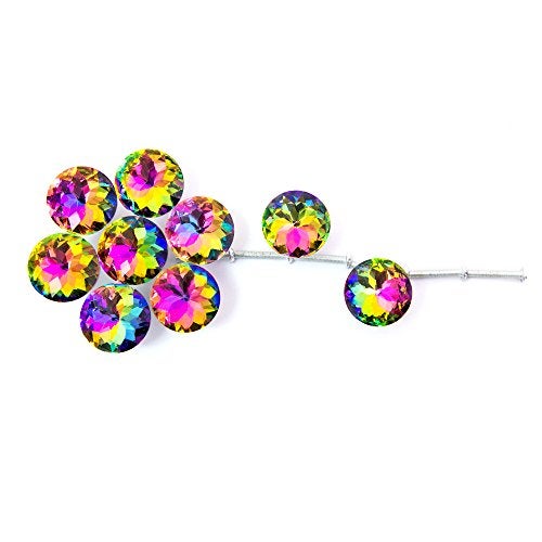 Spriak 10 Pack Drawer Knobs, 30mm Colorful Crystal Glass Cabinet Dresser Pulls Diamond Shape Cupboard Wardrobe Knob with Screw for Kitchen Bathroom Office DIY - Image 3