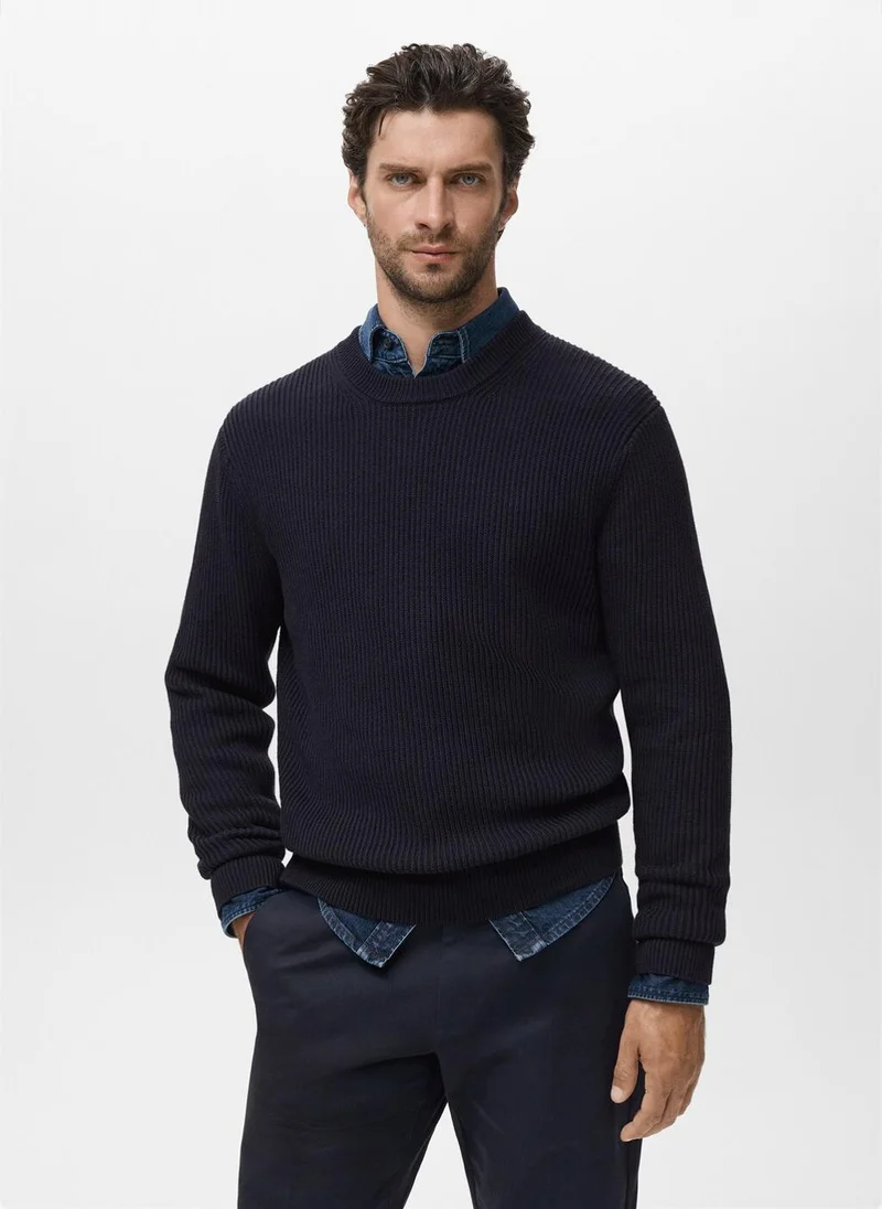 مانجو مان Fine rib-knit cotton sweater