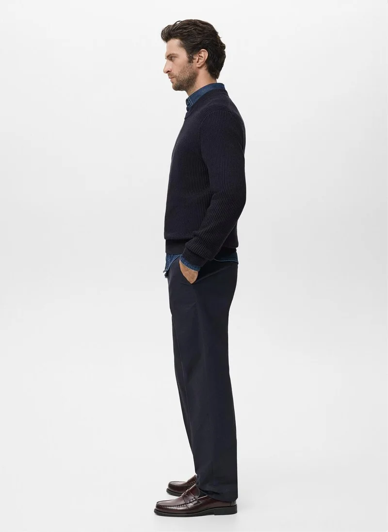 Mango Man  Fine rib-knit cotton sweater for Men | Best Price UAE