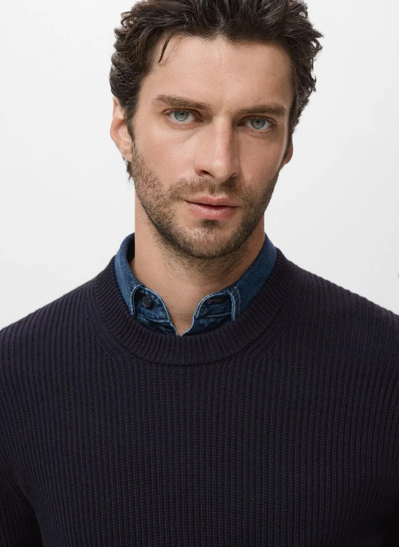 Mango Man  Fine rib-knit cotton sweater for Men | Best Price UAE