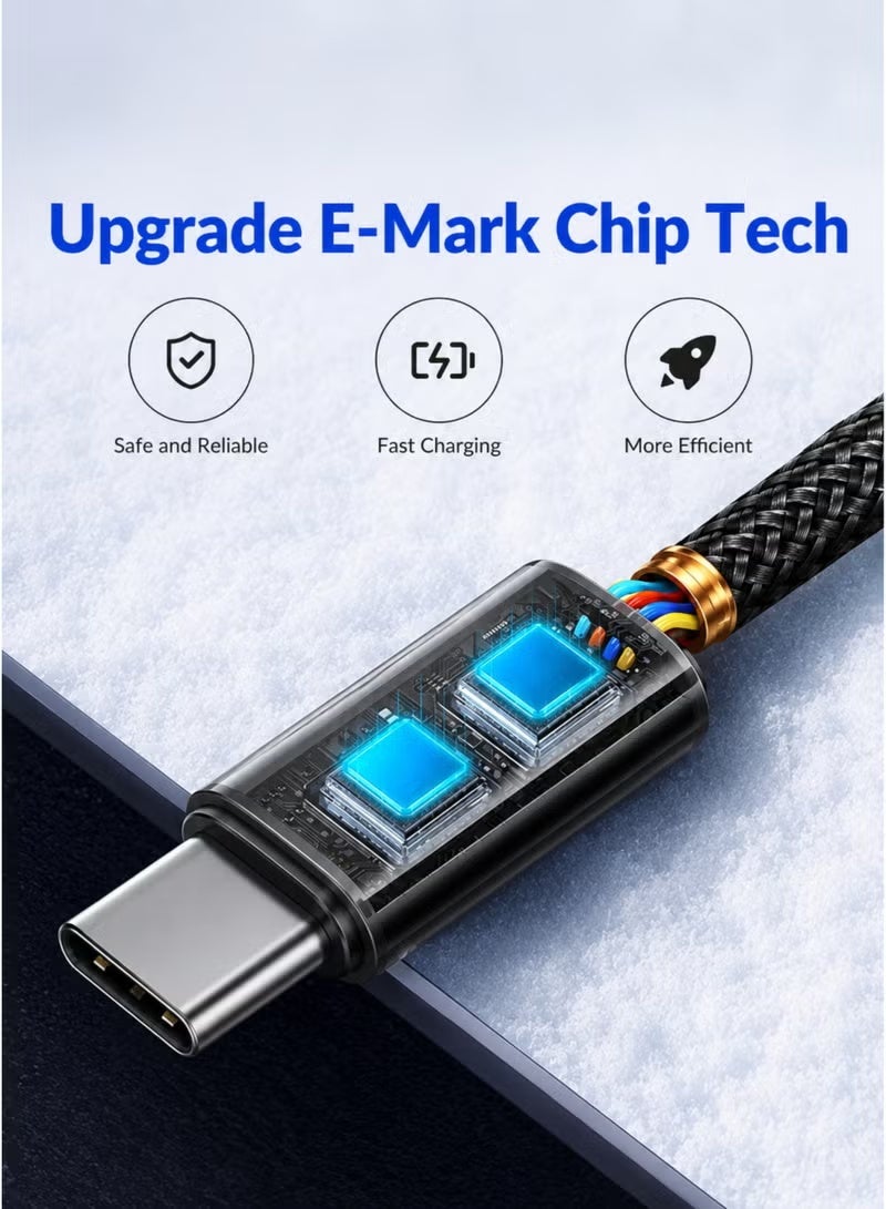 Earldom Grey Braided USB-C Cable 60W, 1 Meter, Fast Charging & Data Sync Cable Compatible with MacBook Air, iPad, Samsung Galaxy & USB-C Devices - Image 4