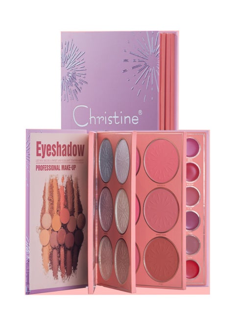 Christine 4 in 1 makeup palette | Eye shadow + highlighter + blusher + lipstick | CH-K2310