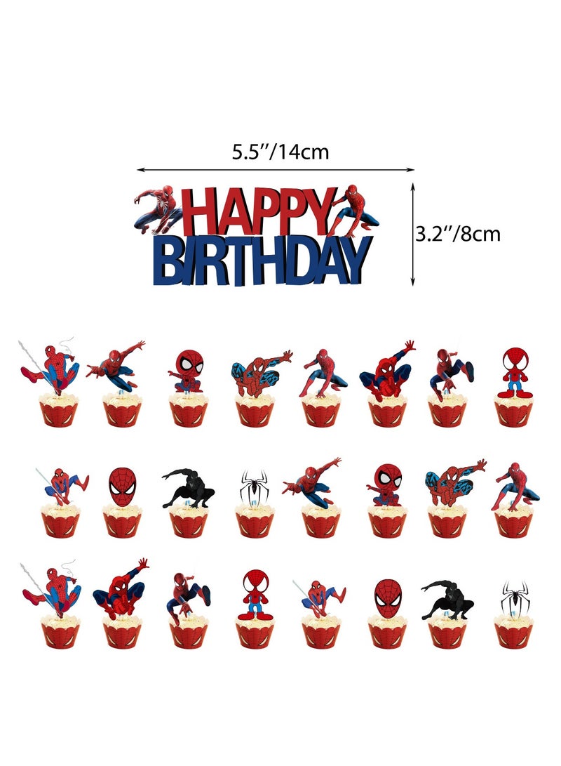 Spiderman Birthday Party Decorations Kit - Superhero Themed Pull Flags, Paper Plates & Cups Set, Tablecloth & Backdrop for Kids Celebration - Image 5