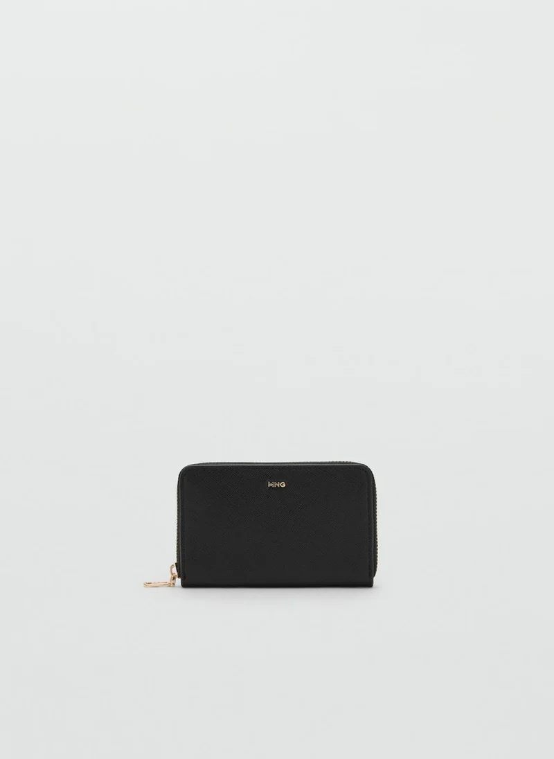 MANGO Saffiano-effect wallet
