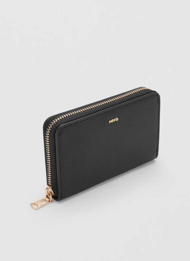 MANGO Saffiano-effect wallet