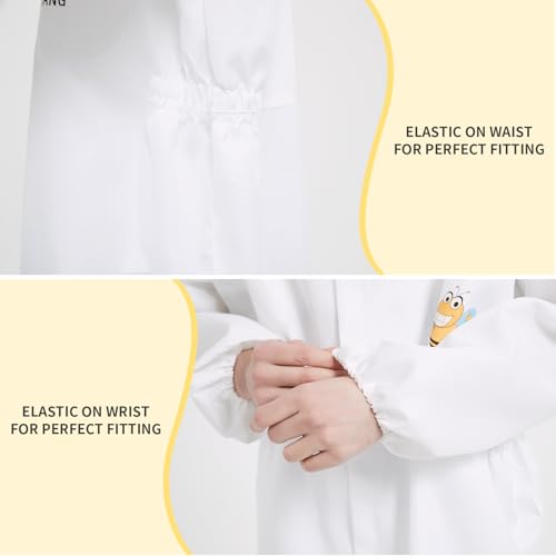 QHZHANG Bee Suit & Beekeeper Costume, Sting Proof Bee Suits for Men & Women, Full Body Polycotton Beekeeper Suit Beekeeping Suit with Ventilated Hood & Gloves for Backyard Beekeeping & Cosplay(L) - Image 4