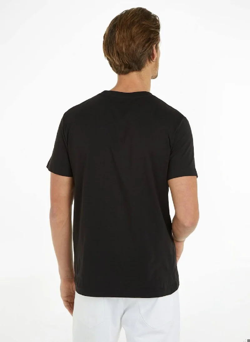 Calvin Klein Jeans Men's Monogram T-Shirt -  cotton jersey, Black