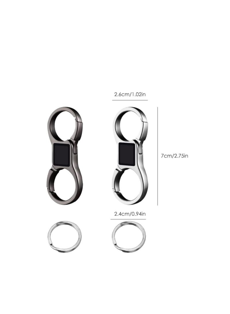 KASTWAVE 4 PCS Stainless Steel Key Chain, Key Ring Heavy Duty Detachable Car Key Chain with 8 PCS Key Ring, for Men and Women - Image 2