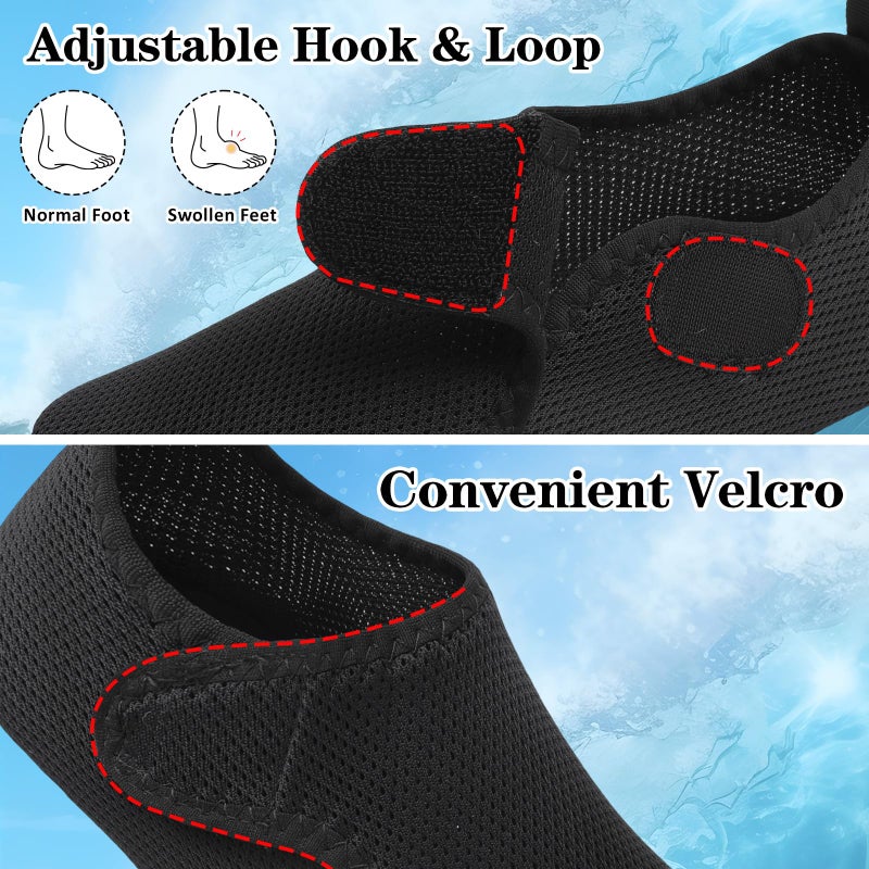 LeIsfIt Water Shoes for Women Men Quick-Dry Aqua Socks Non-Slip Swim Beach Barefoot Socks for River Pool Lake Surf Yoga Black 8-9 Women/6-7 Men - Image 3