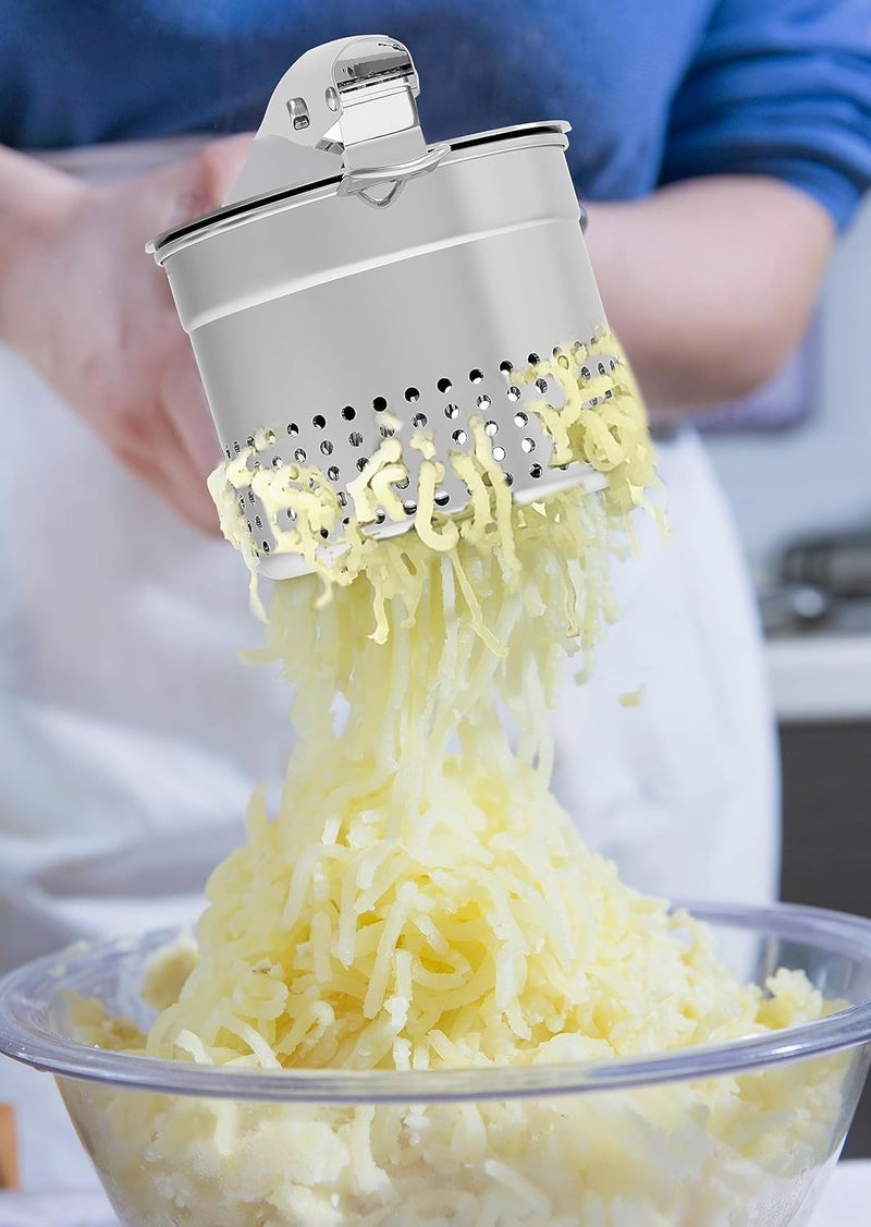GloTika Large 15oz Potato Ricer with 3 Interchangeable Discs, Heavy Duty Stainless Steel Potato Masher with Ergonomic Handle, Masher and Ricer Kitchen Tool for Mashed Potatoes, Noodle Maker - Image 3