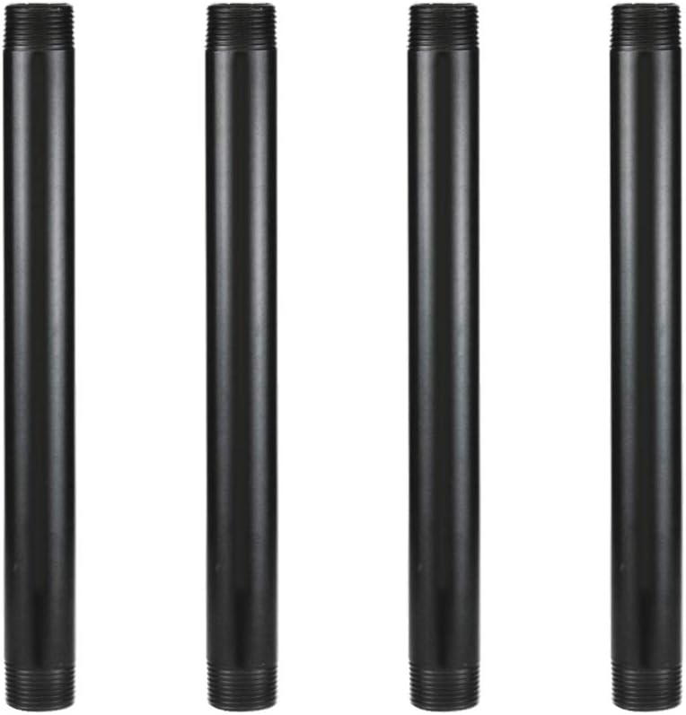 GeilSpace 1" × 12" Pre-Cut Black Metal Pipe, Industrial Steel Fits Standard One Inch Black Threaded Pipes and Fittings - Vintage DIY Industrial Shelving (1" × 12") - Image 1