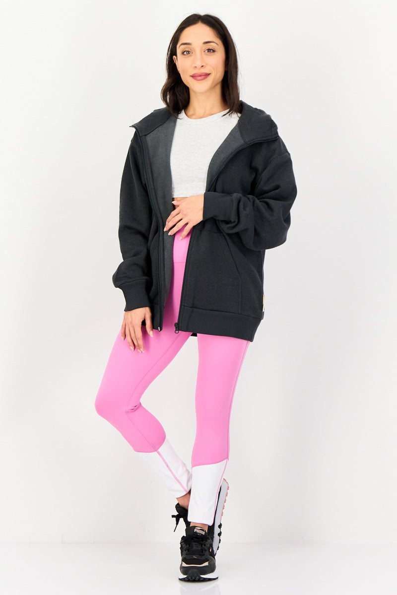 Adidas Women Sportswear Fit Long Sleeve Outdoor Hoodie, Dark Grey - Image 4