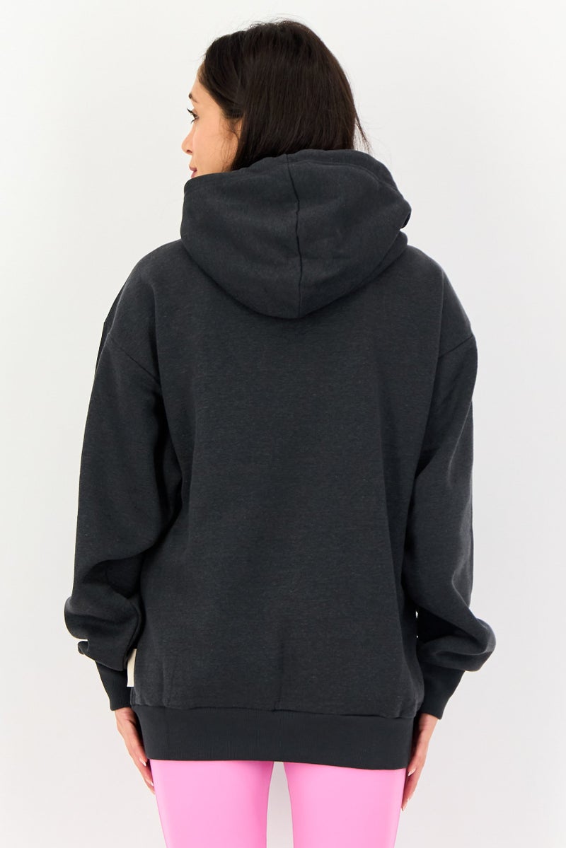 Adidas Women Sportswear Fit Long Sleeve Outdoor Hoodie, Dark Grey - Image 3