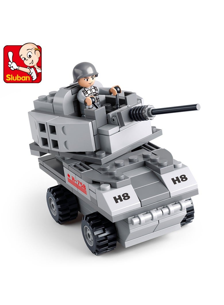Sluban Army Series 3-in-1 Armored Vehicle Building Blocks 110 Pieces With Mini Figure For Ages 6+, 30x15x10 Cm Multicolor 1860425253776  - Image 1