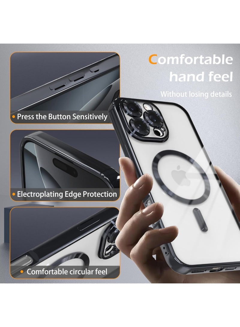 iPhone 16 Pro Max Case With MagSafe, Strong Magnet, [Shockproof Thin Cover] Full Camera Lens Protector, Plating Glossy Yellowing Resistant Shockproof Soft Protective Case Cover, Anti Scratch & Fingerprint - Image 5