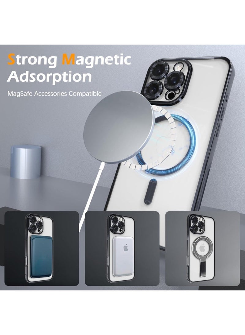 iPhone 16 Pro Max Case With MagSafe, Strong Magnet, [Shockproof Thin Cover] Full Camera Lens Protector, Plating Glossy Yellowing Resistant Shockproof Soft Protective Case Cover, Anti Scratch & Fingerprint - Image 4