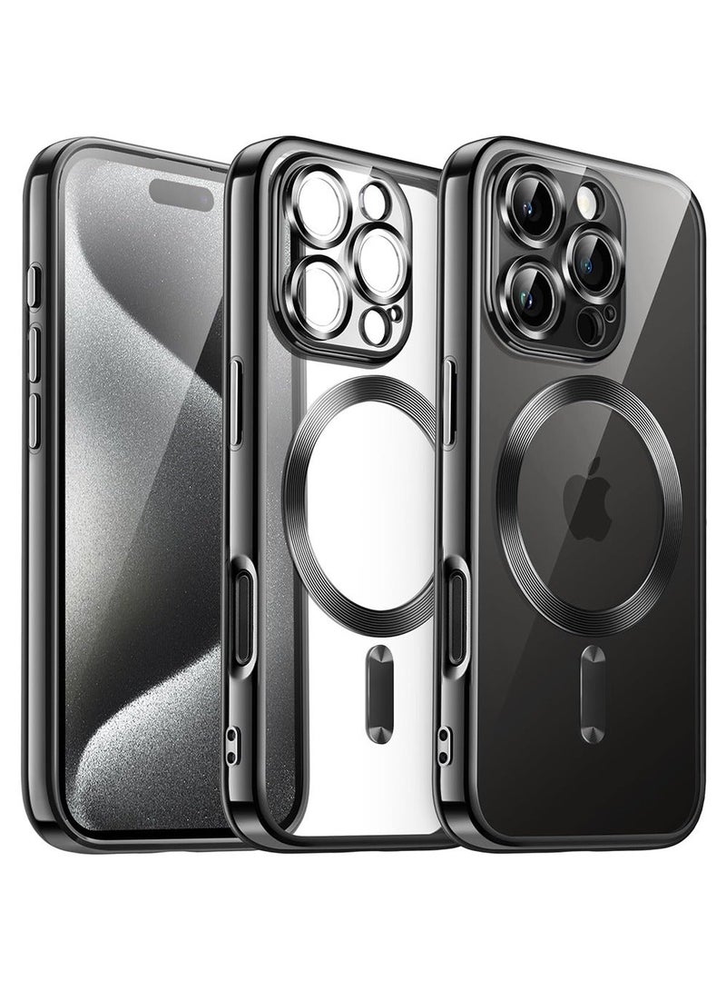 iPhone 16 Pro Max Case With MagSafe, Strong Magnet, [Shockproof Thin Cover] Full Camera Lens Protector, Plating Glossy Yellowing Resistant Shockproof Soft Protective Case Cover, Anti Scratch & Fingerprint - Image 1